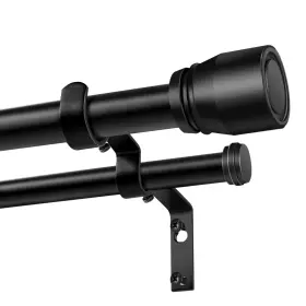Dcr120bl Hradecti Heavy Duty Double Curtain Rod 84-120 Inch Length 1 Adjustable Matte Bla