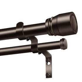 Hradecti Dcr144br Heavy Duty Double Curtain Rod 72-144 Inch Length 1 Adjustable Brass Dou