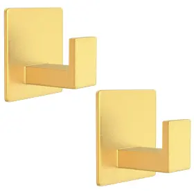 Hu046 Hufeeoh 2 Pack Adhesive Towel Hooks Gold Hand Hook Sticky Wall S