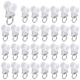 Huikangsheng Z0097 Curtain Track Roller Hooks Ceiling Gliders Dual Wheel Carriers 40 Pcs