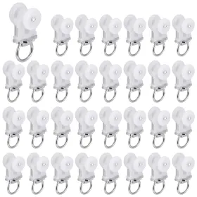 Z0097 Huikangsheng Curtain Track Roller Hooks Ceiling Gliders Dual Wheel Carriers 40 Pcs