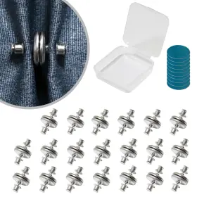 0005hcurtain Huiraas 20piars Curtain Magnets Closure Silver Magnetic Curtains Button Clip With 10