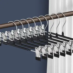 Hwajan 779953074450 Pants Hangers With Clips For Women 20 Pack Adjustable Heavy Duty Space Saving