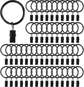 Hxsemayig 445023845840 110pcs Curtain Rings With Clips Premium Drapery Metal Hangers