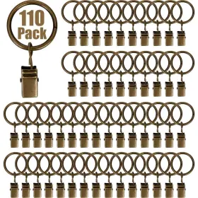 Hxsemayig 670494456210 110pcs Curtain Rings With Clips Premium Drapery Metal Hang