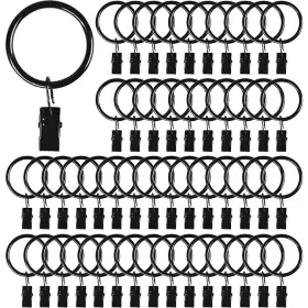 Hxsemayig 670494456234 110pcs Curtain Rings With Clips Premium Drapery Metal Hangers