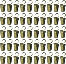 Hyamass 699747686402 50-pack Stainless Steel Curtain Clips And Hooks For Drapes - Heavy-duty Rust-re