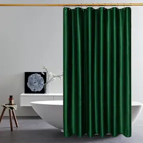 Hyawge 726496993168 Dark Green Velvet Shower Curtain Luxury 260 Gsm Heavy Duty Emerald Fabric W