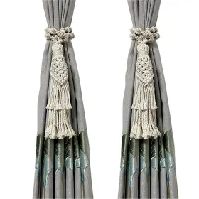 Bang-dai-022 Ibluelover 2pcs Tassel Curtain Tiebacks Holdbacks Handmade Cotton Rope Window Buckle Clip