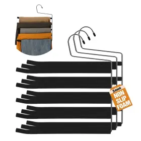 Liaa0002 Icofupo Multi Layer Space Saving Non Slip Tiered Foam Padded No Creases Pants