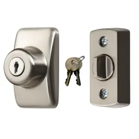 B09sm717wc Ideal Security Deadbolt For Storm And Screen Doors Satin Silver Key Lock Bkglksc