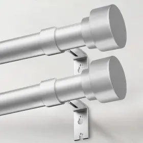 30-120-2p Ifels Heavy Duty Curtain Rods For Windows 66 To 30 Inch -120 2pack Silver