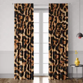 Jin-leopard-52x84 Iffvgx Cheetah Print Curtains 52wx84h Rod Pocket Leopard Not Blakout For Be