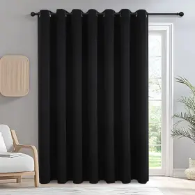 Auscnaa3-gmbk10084s Igemaeve Black Blackout Sliding Door Curtains 84 Inch Length Extra Wide Roo... Fast Ship