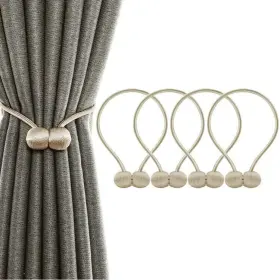 Curtain1 Ihc Link Strong Magnetic Curtain Tiebacks Decorative Holdbacks 4pcs Beige