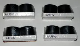 202.199.36 Ikea 4 Pair Raffig Knob Finials End Caps Black New Sealed