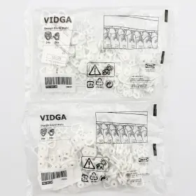 702.607.68 Ikea Vidga Gliders And Hooks Curtain Hanging System White New 48 Total