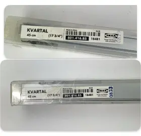 801.416.85 Ikea 2 Kvartal Aluminium Curtain Top/bottom Rail 17 Inch 45 Cm New Nib