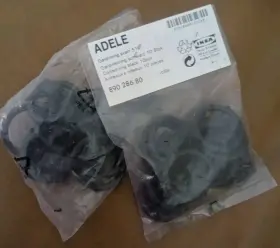 890.286.80 Ikea Adele Curtain Rings With Clips In Black - Set Of 20