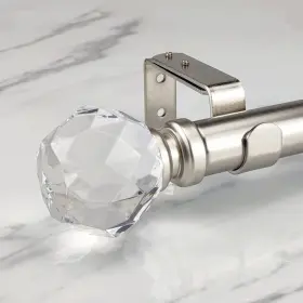 72-144 Ilaisihome 798610440384 Luxury Silver Decorative Single Curtain Rod Set 72-144&apos &apos