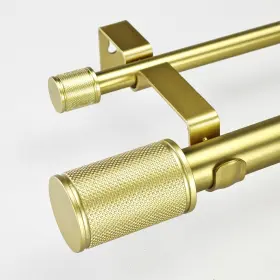 Ls24030-d Ilaisihome 1-1/8 Inch Diameter Gold Curtain Rods With Knurl-look Finial 36-72ftft Telesco