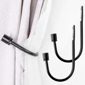 Iloft 414743522484 Metal Curtain Holdbacks Decorative U Shaped Hooks Wall Mounted Modern Design