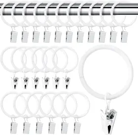 8541874522 Inc Curtain Rings With Clips 24 Pack Metal Clip Hooks For Hanging Dra