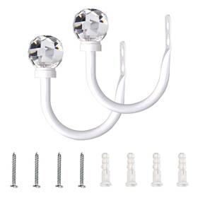 Increway Inc-yf20-420-us8 Curtain Drapery Holdbacks 2pcs Hooks With Clear Crystal Ball Decorat