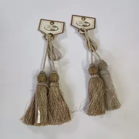 India House Trimmings 752122760316 Curtain Tassel Tiebacks 2 Beige 5.5 Inch Tassels 27 Cording