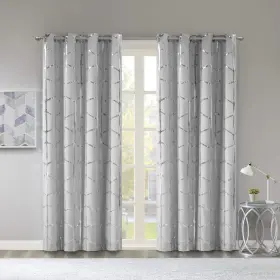 Id40-1618 Intelligent Design Raina Total Blackout Metallic Print Grommet Top Single W Inch