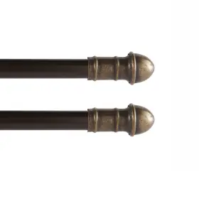 Az385 Interior Living Az385/38pk2 16-28 Inch Adjustable Petite Caf Curtain Rod 2-pack 7/16 Diameter Br