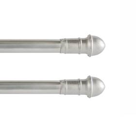 Interior Living Az387/19pk2 48-84 Inch Adjustable Petite Caf Curtain Rod 2-pack 7/16 Diameter Si