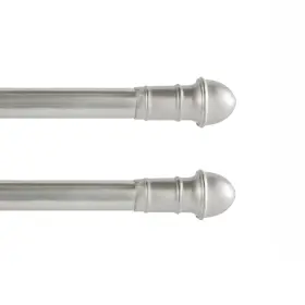 Az387 Interior Living Az387/19pk2 48-84 Inch Adjustable Petite Caf Curtain Rod 2-pack 7/16 Diameter Si