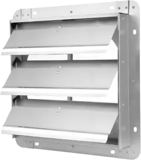 Hidamp14 Ipower 14-inch Square Aluminum Automatic Gravity Shutter 14 Inch Silver