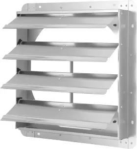 Hidamp16 Ipower 16-inch Square Aluminum Automatic Gravity Shutter 16 Inch Silver