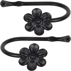 8402 Iron-craft Rtzen Curtain Holders For Wall - Farmhouse Hooks Drapes Creative B