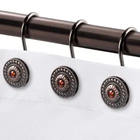Itoplin 086972359094 Bronze Shower Curtain Hooks Decorative Rings For Bathroom Ru