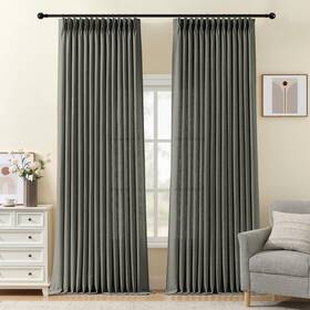 Ivapupu Ivcl-dc-lf-charcoal-4096 96 Inch Linen Curtains For Living Room Pinch Pleated Semi Sheer Curtain Rust