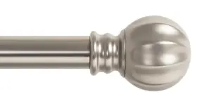 Sp700 Ivilon 602168156591 Curtain Rod With Ball Finials - 1 Inch Pole. 28 To 48 Inch. Satin Nickel