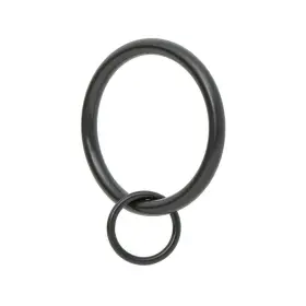 Ivilon 711221535102 Drapery Eyelet Curtain Rings - 1.7 Inch Ring Loop For Hook Pins Set Of 14 Black