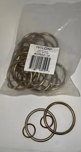 Ivilon 711221535195 Drapery Round Curtain Rings - 2 Inches Set Of 14 Plus Extra Warm Gold