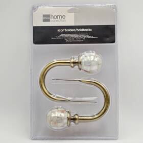 J. C. Penney 100709 Mother Of Pearl Holdbacks Tie-backs Scarf Holders Gold Jc Penny Home Pack 2 New