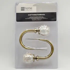 100709 J. C. Penney Mother Of Pearl Holdbacks Tie-backs Scarf Holders Gold Jc Penny Home Pack 2 New