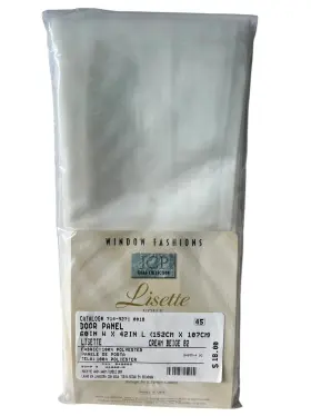 73199080018 J. C. Penney New Jc Lisette Voile Semi Sheer Door Panel 60 Inch X 42 Cream Beige