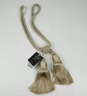 732137642 J. C. Penney Jc Supreme Tie Back With Tassels Corded Drapery Loops Linen New Tags