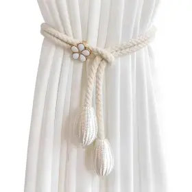 J-hong 605129064133 Curtain Tiebacks Tassel Tie-backs Rope Tie Backs Handmade Ho