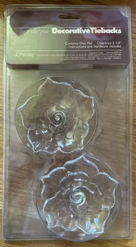 7352297 Jc Penny Vintage Acrylic Rose Decorative Tiebacks / Holdbacks New In Package
