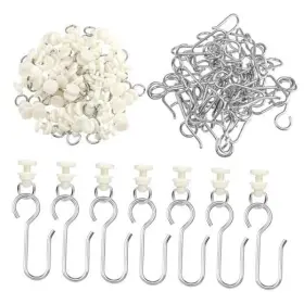 Kaybgj99b Jeffdad 100pcs Curtain Track Hooks Set Gliders Rollers Steel