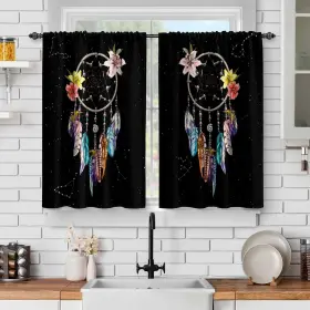 Jekeno 702103188653 Wind Chimes Black Kitchen Curtains Fantasy Short For