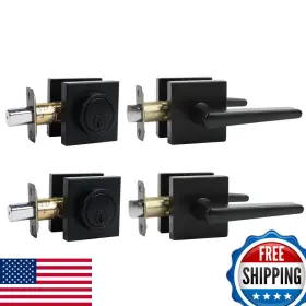 B0cl2697l6 Jesstti Deadbolt Lock And Door Knob Set Exterior Square